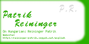 patrik reininger business card